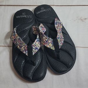 𝅺SANDLES or Flip Flops by BM bernie mav. with beautiful multicolor design